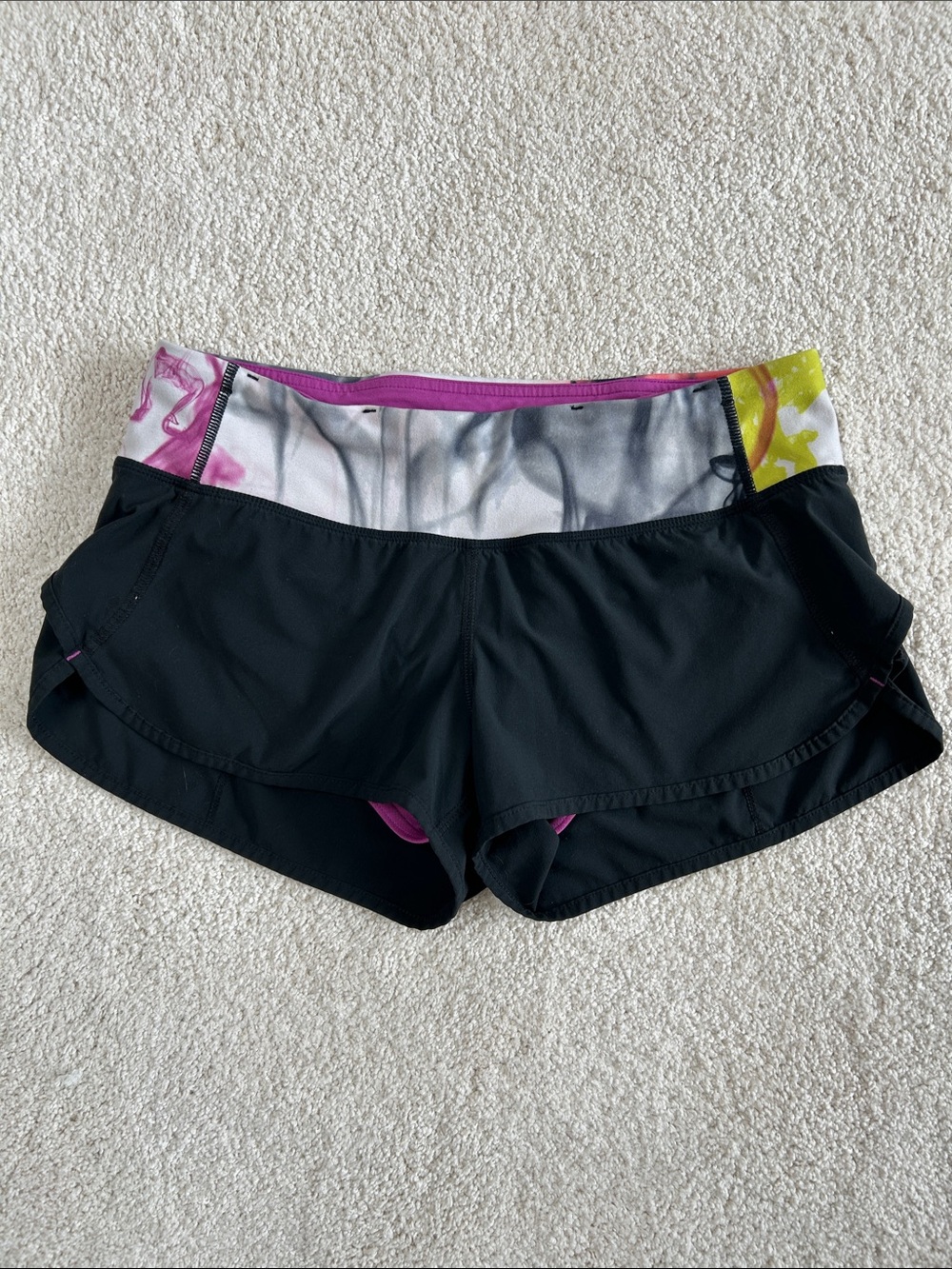 Lululemon Speed Shorts With Unicorn Tears Waistband-EUC!